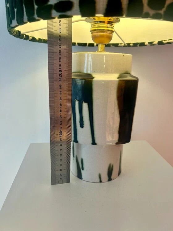 Set of 2 MCM table lamps: Unique recycled pieces made from vases by Ditmar Urbach Keramik – Czech Republic.