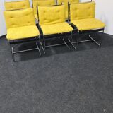 A set of 6 vintage  metal framed dinning chairs