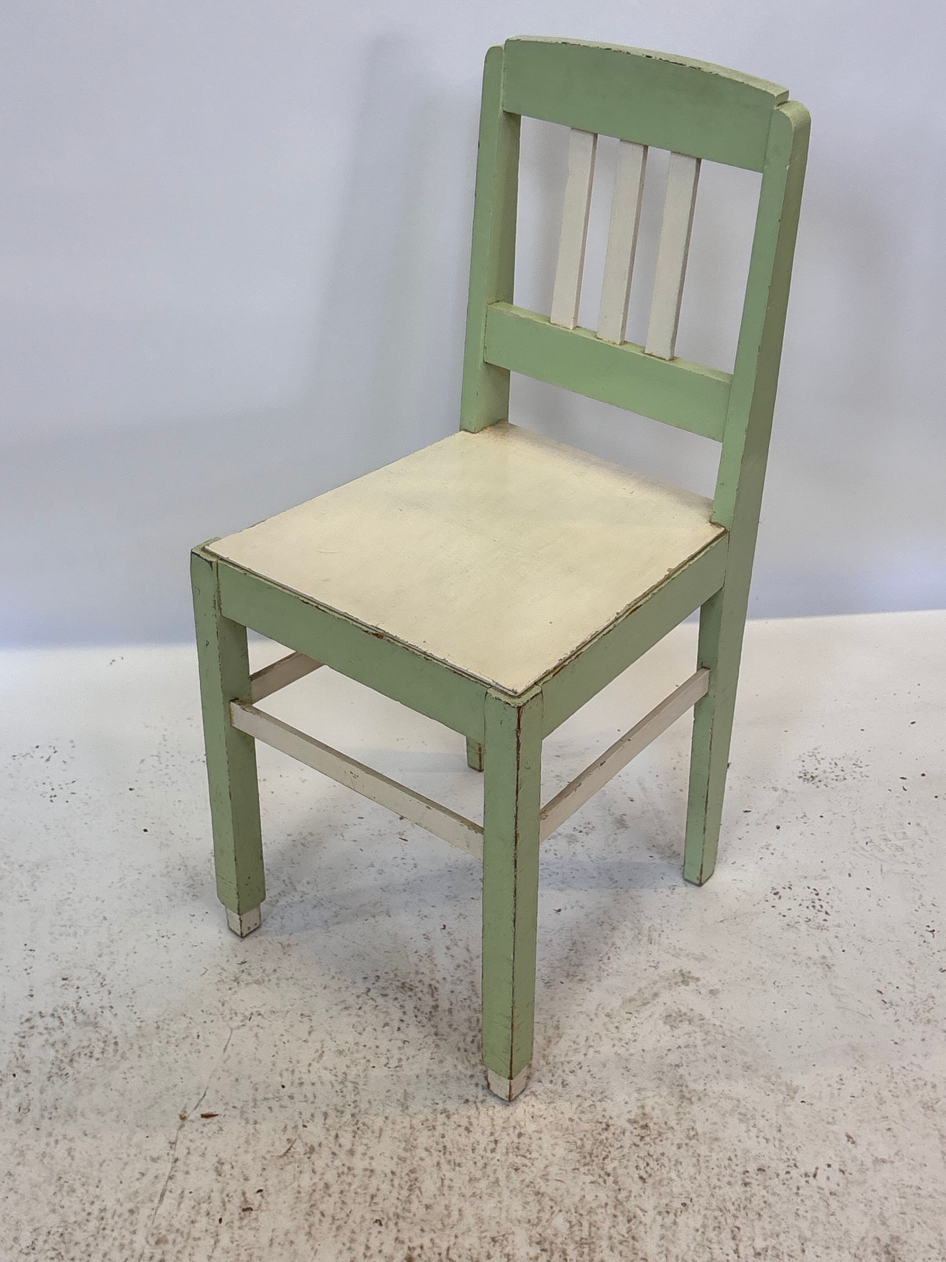 Chaise Art Déco vintage, style de design minimaliste, bois "de stijl"