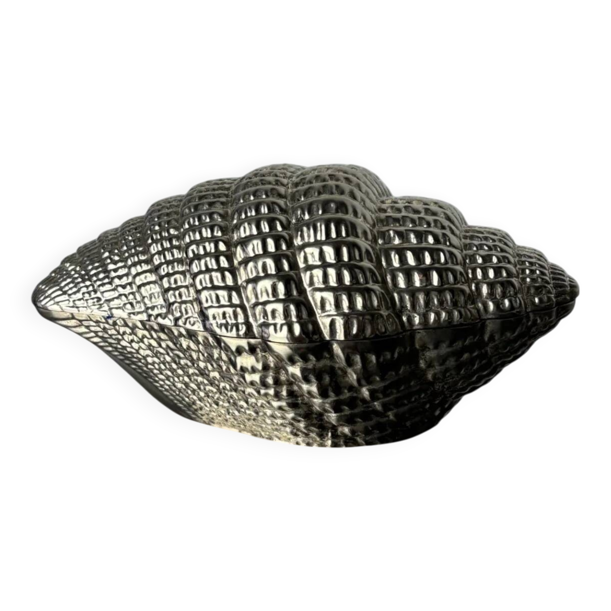 Shell jewellery box, silver plated, Italy, 1970s