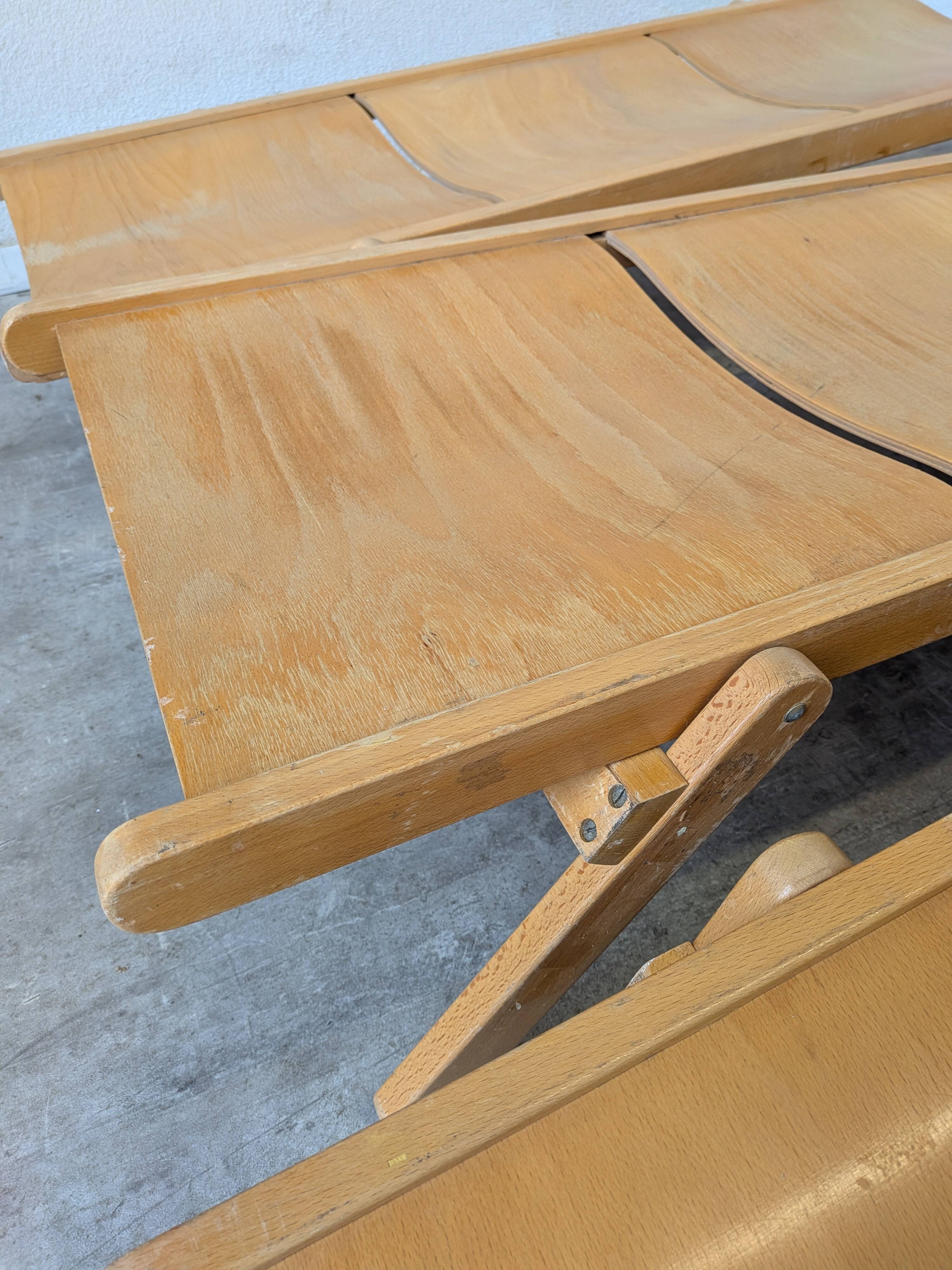 Vintage Folding Wooden Daybed /by Niko Kralj for Stol Kamnik / 1970s