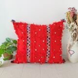 Coussin berbère rouge à sequin 45x50cm