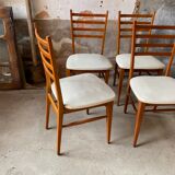 Set of 4 vintage an50 Scandinavian white chairs