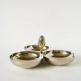 Triple silver-plated metal pocket emptier, Pinecone model, 1950 - 23 X 11 cm