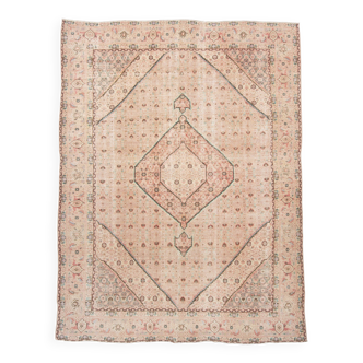 Pale Red & Teal Green Persian Heriz Rug, 288x382Cm