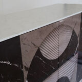 Brass feet buffet and marble effect