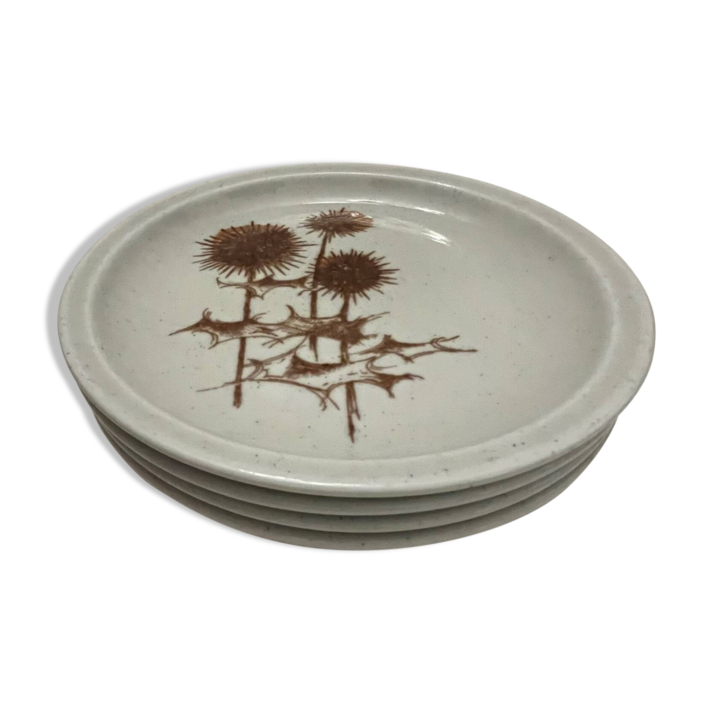 4 Burgundy stoneware dessert plates