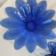 Set of 2 small plates fruit cup in the shape of a daisy/blue flower - pocket tray / ashtray