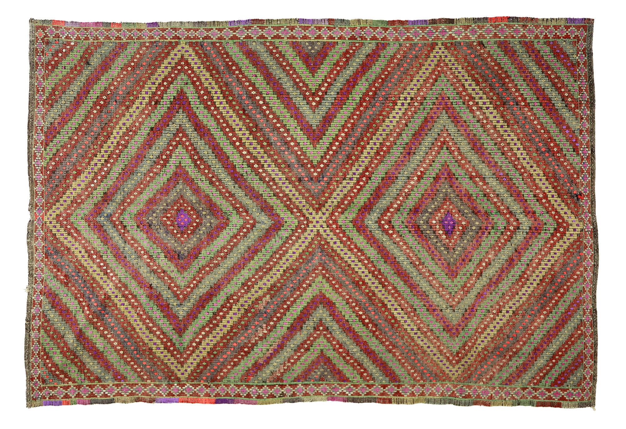 Anatolian handmade kilim rug 280 cm x 194 cm