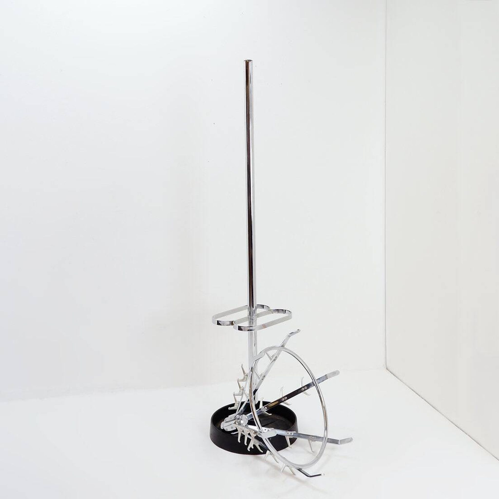 Vintage chrome coat rack with umbrella stand