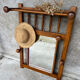 Wooden coat rack with mirror
