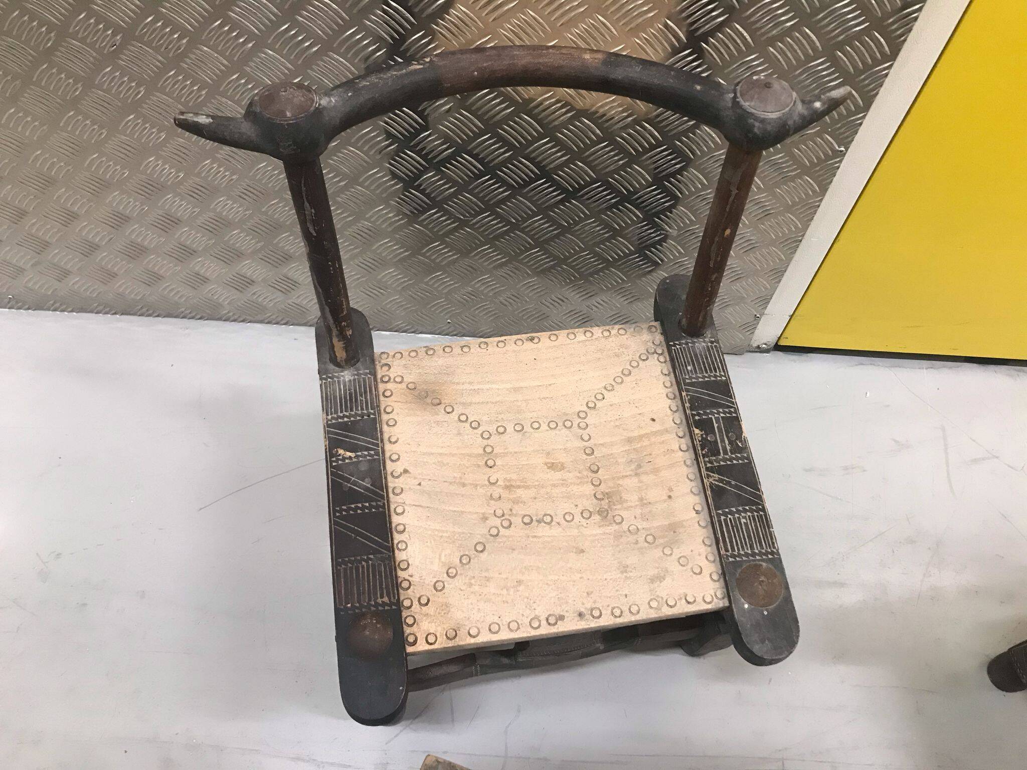 Table and 3 small African chairs set