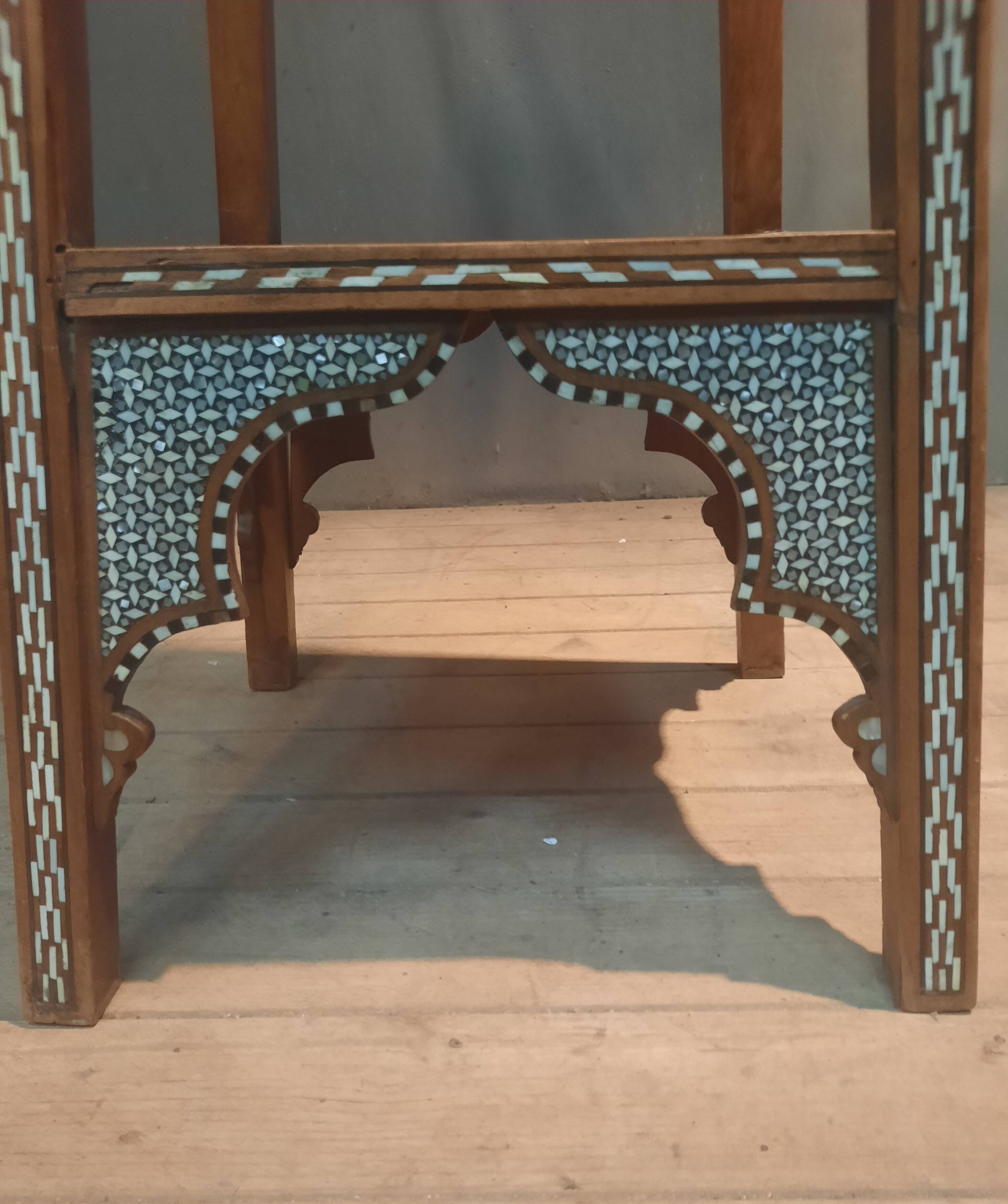 Eastern wooden and mother-of-pearl seat
