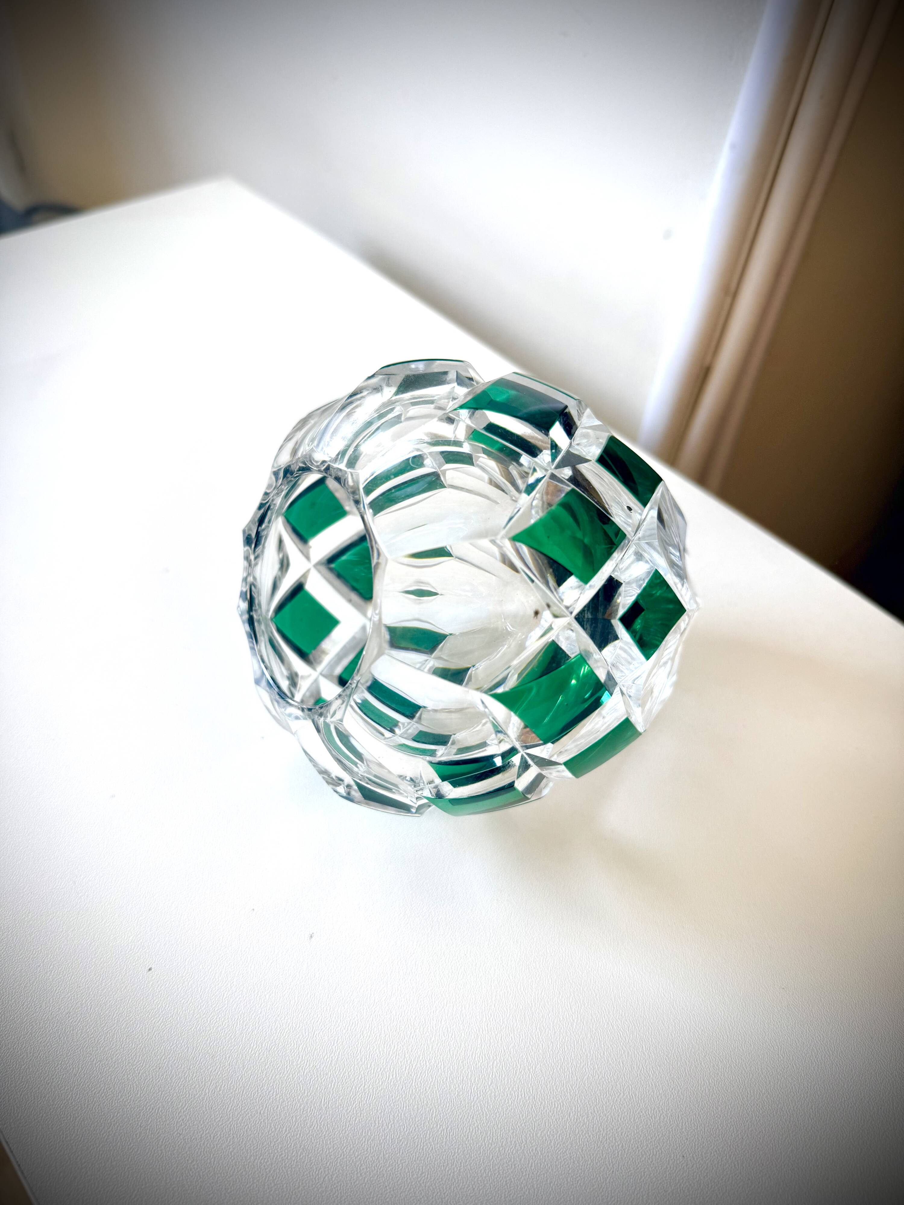 Engraved crystal vase Val Saint-Lambert