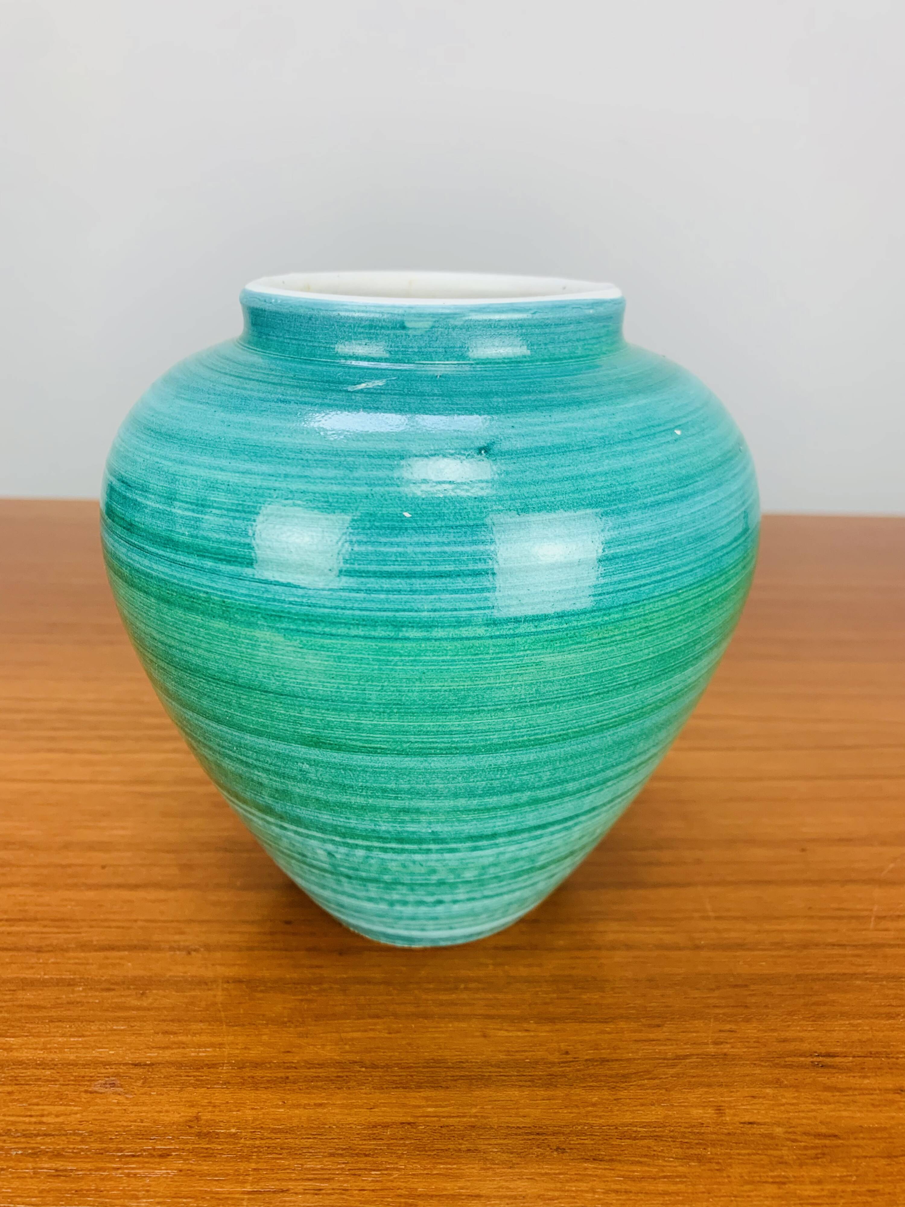 Vase céramique bleu/vert vintage
