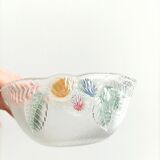 6 coupelles Luminarc vintage verre givré en relief
