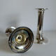 2 Elegant Vintage Mid Century Modern Silver Plated Candlestick Holders
