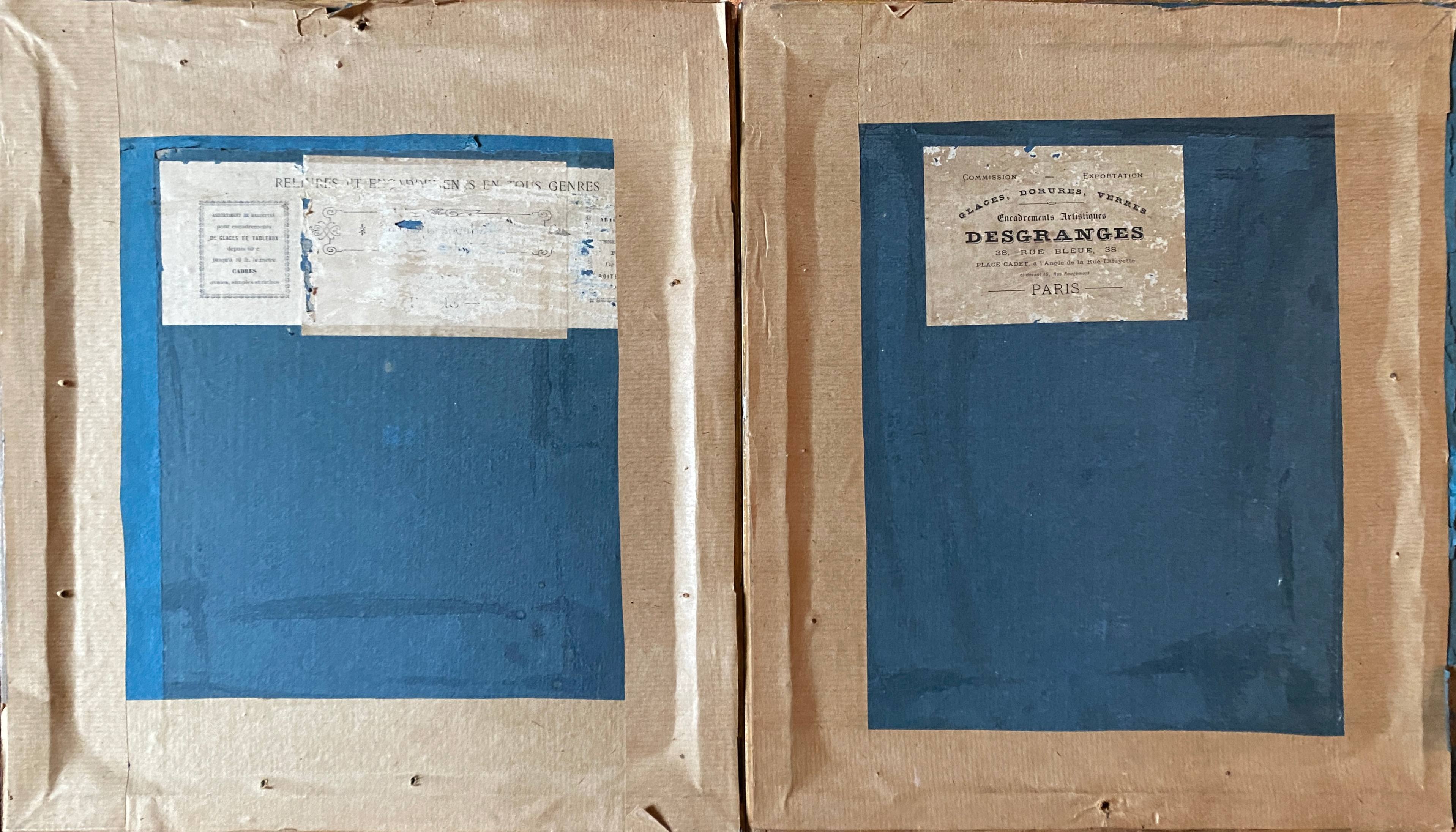 Paintings two watercolors on fabrics China flowers and birds frames XIX°