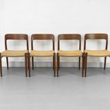 Model 75 Chairs by Niels O. Møller for J.L Møllers, 1960s, Set of 4
