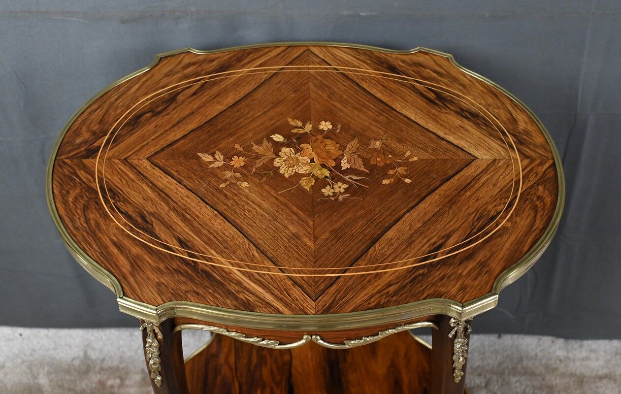 Table de salon guéridon en palissandre, style transition – 1re partie XXe