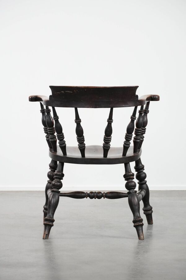 Chaise de capitaine anglaise antique / chaise de bureau du début du 19e siècle