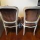 A pair of Louis XV style armchairs in wood and velvet fabrics