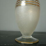 Vase verre granité et or