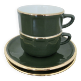 Apilco, set of 2 cups and saucers, Parisian bistros