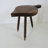 Brutalist stool in solid wood
