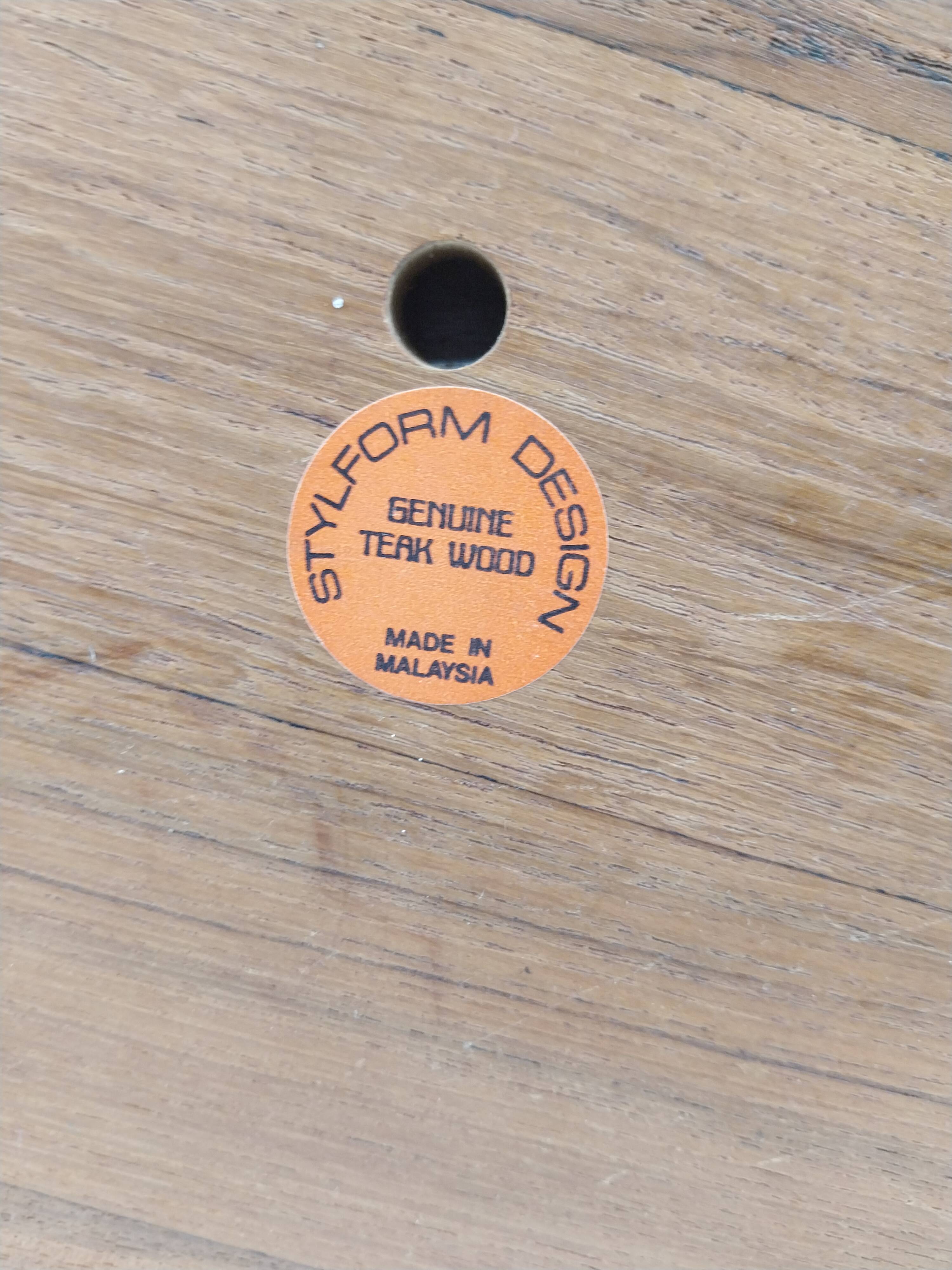 Large Stylform teak rotating serving tray