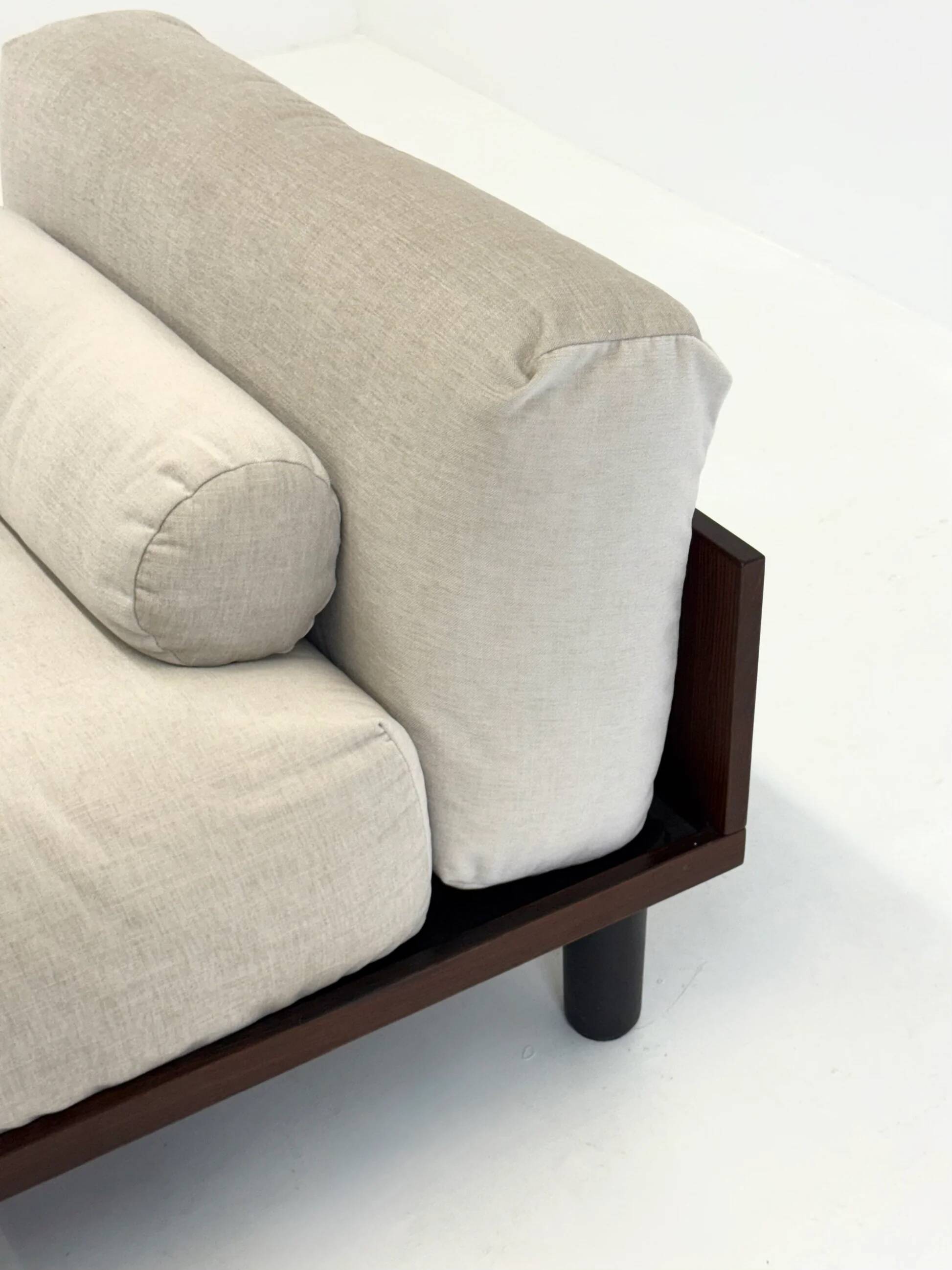 Italian modular sofa with coffee table set in Japandi style