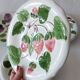 4 vintage plates in slurry fruit decoration