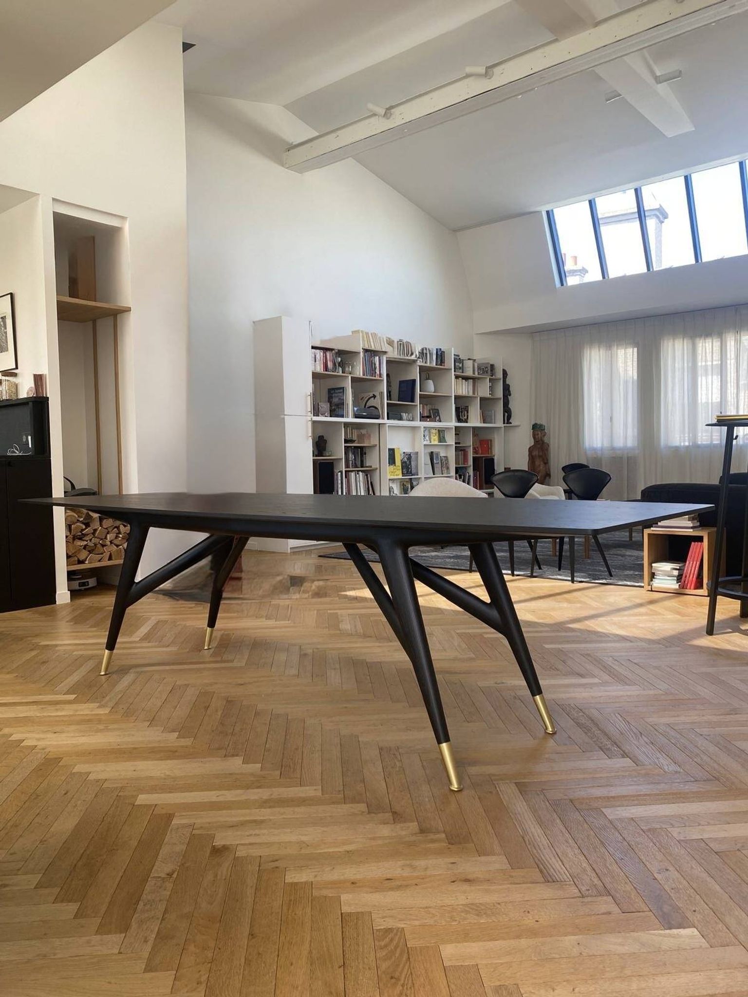 Gio Ponti Table D.859.1 Reissue 2023 Molteni in black ash wood