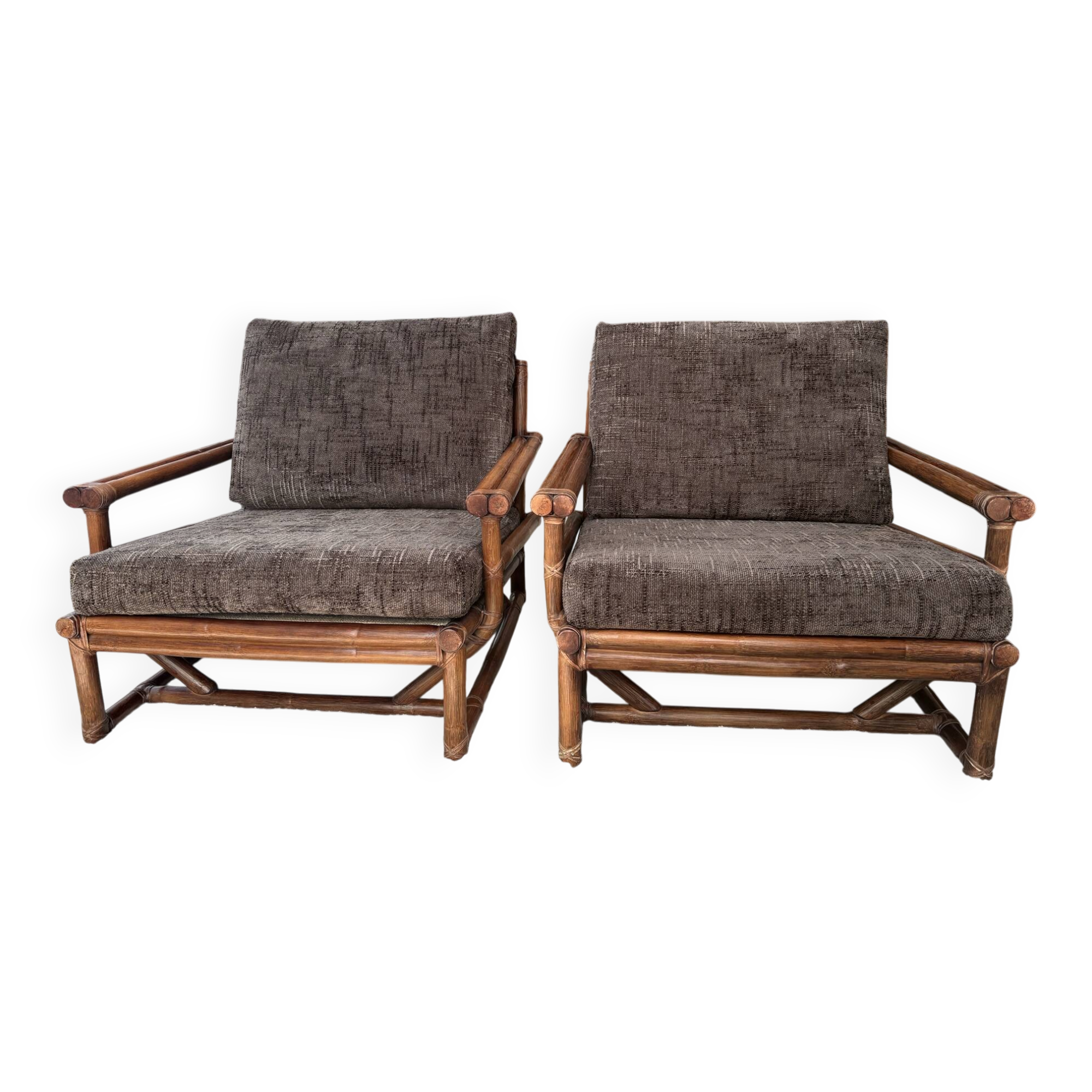 Fauteuils et table Mc Guire (ensemble de 3)