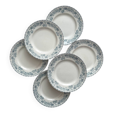 6 flat plates in iron earth “Athens” Saint Amand and Hamage