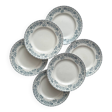6 flat plates in iron earth “Athens” Saint Amand and Hamage