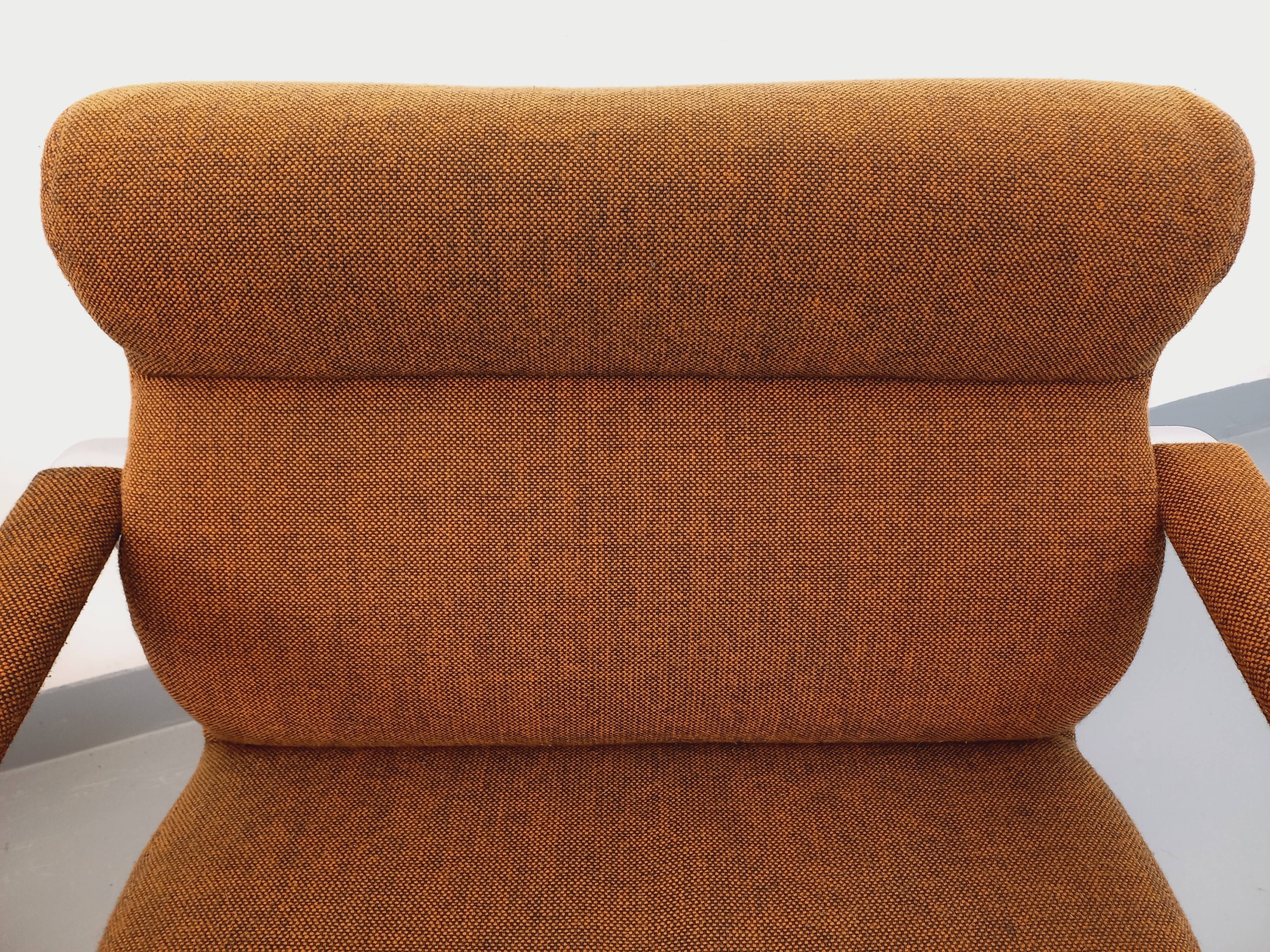 Pair of vintage Eero Aarnio armchairs for Framac in fabric and chrome 1970.
