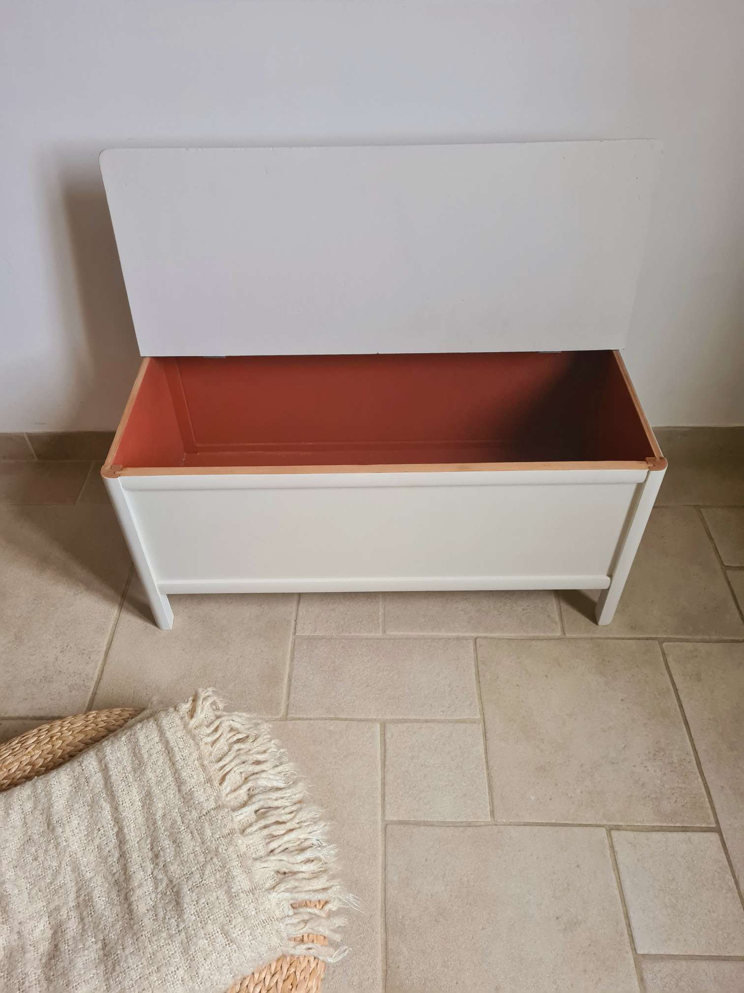 Old wooden and rattan chest