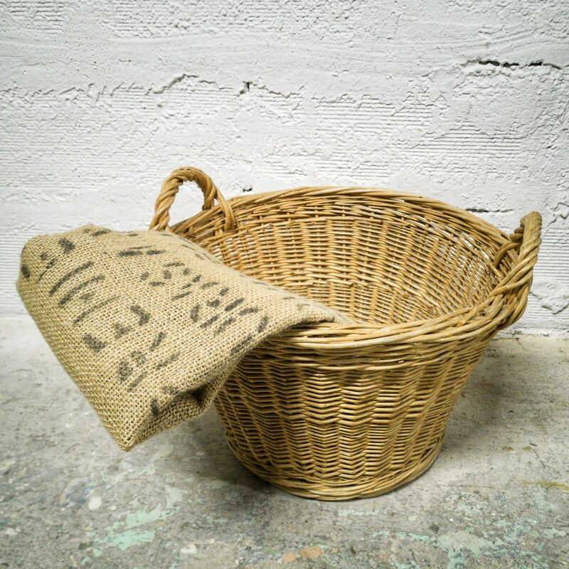 Woven wicker basket