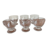 6 Daum Crystal Wine Glasses / Champagne Coupes Briancon Model