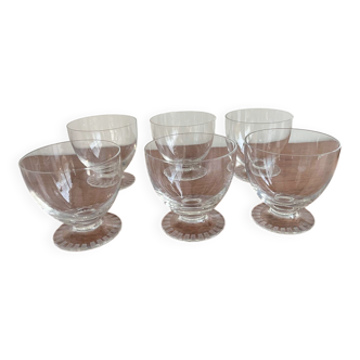 6 Verres À Vin / Coupes Champagnes En Cristal Daum Modèle Briancon