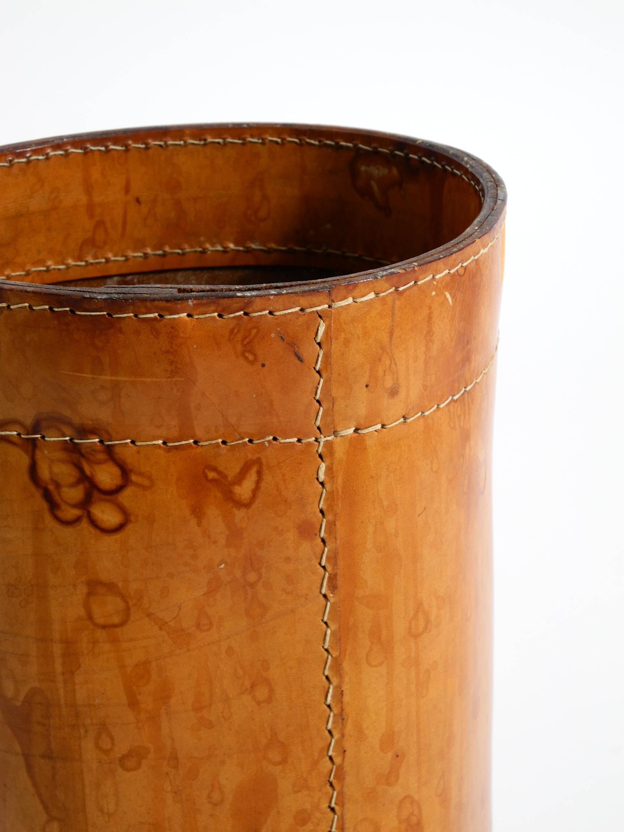Beautiful 1960s leather paper bin by Torben Ørskov & Co Denmark