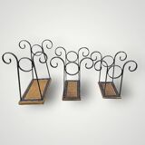Antique wooden and wrought iron nesting tables – circa 1950