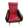 Vintage chair in red and black skai 1950
