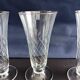 Lot de 4 flûtes à champagne en verre gravé