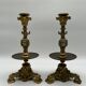 Pair of gilt bronze candlesticks by Cailleux - Barbedienne