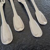 François Dominique Naudin (1805-1840) - Series of 4 table forks - In sterling silver
