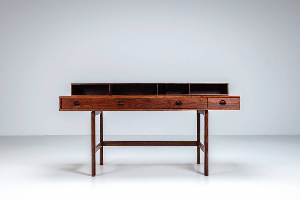 Peter Lovig Flip-Top Partners desk rosewood Lovig Denmark 1960
