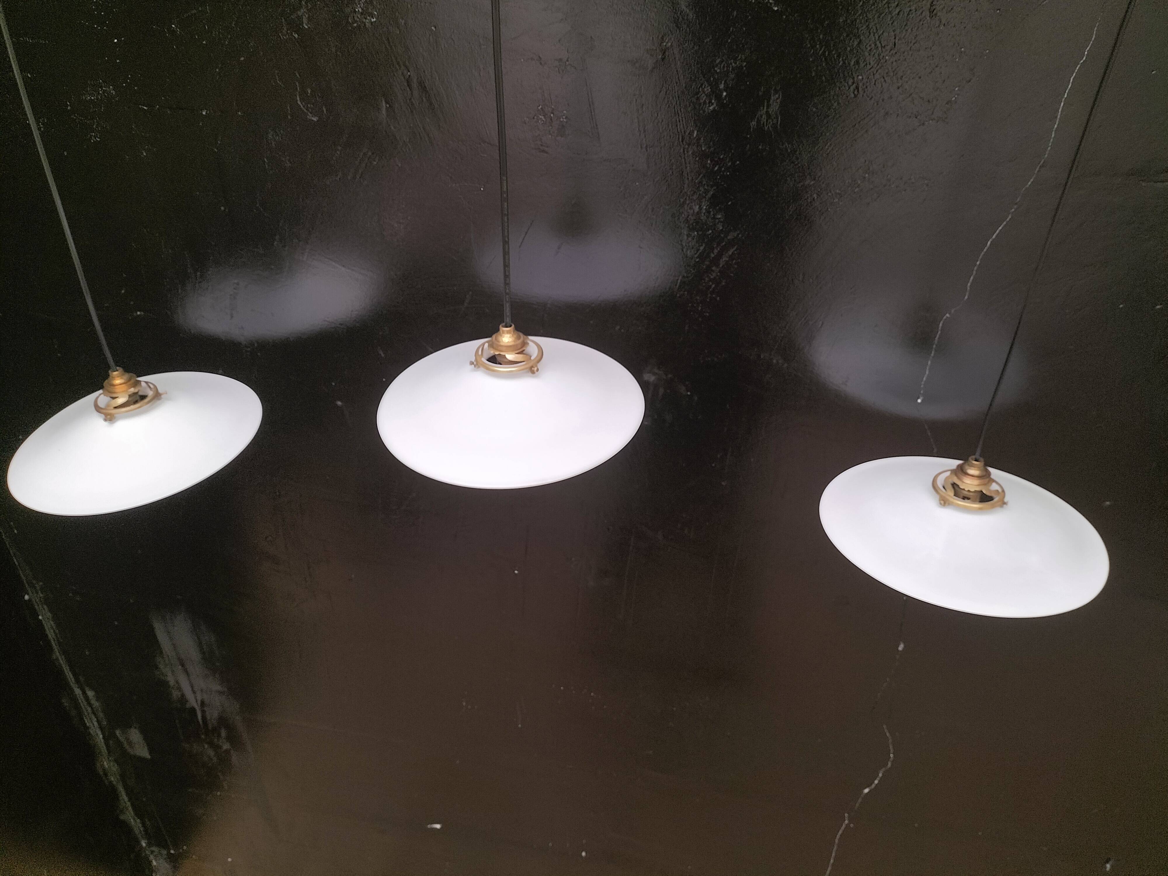 Opaline pendant lights