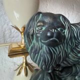 Pekingese dog, ceramic with bronze patina, 1960s